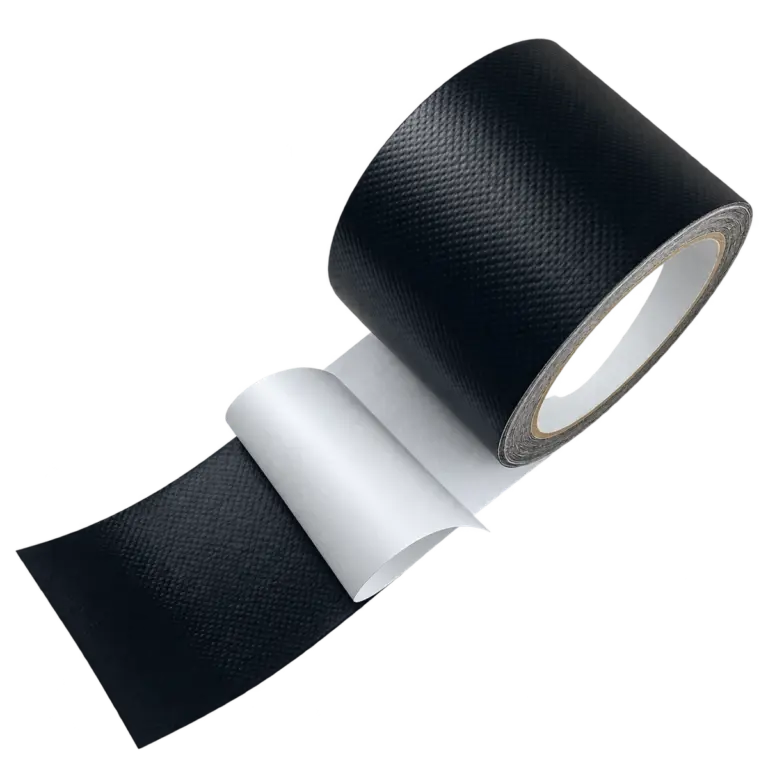 Black PVC tarp repair tape