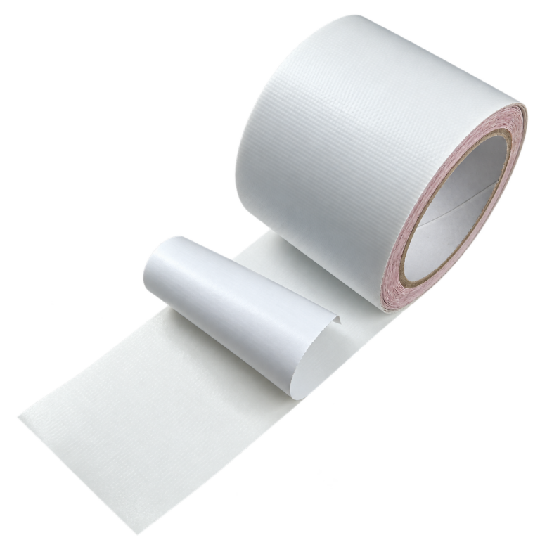 White PVC tarp repair tape